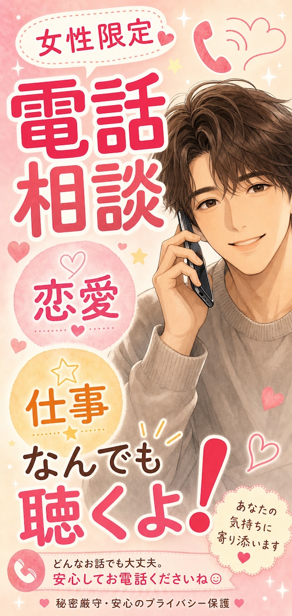 女性限定　恋愛や仕事の悩み　おじさんが聞きます 恋愛や子育て、仕事の悩み40代おじさんだからこそ全肯定します イメージ1