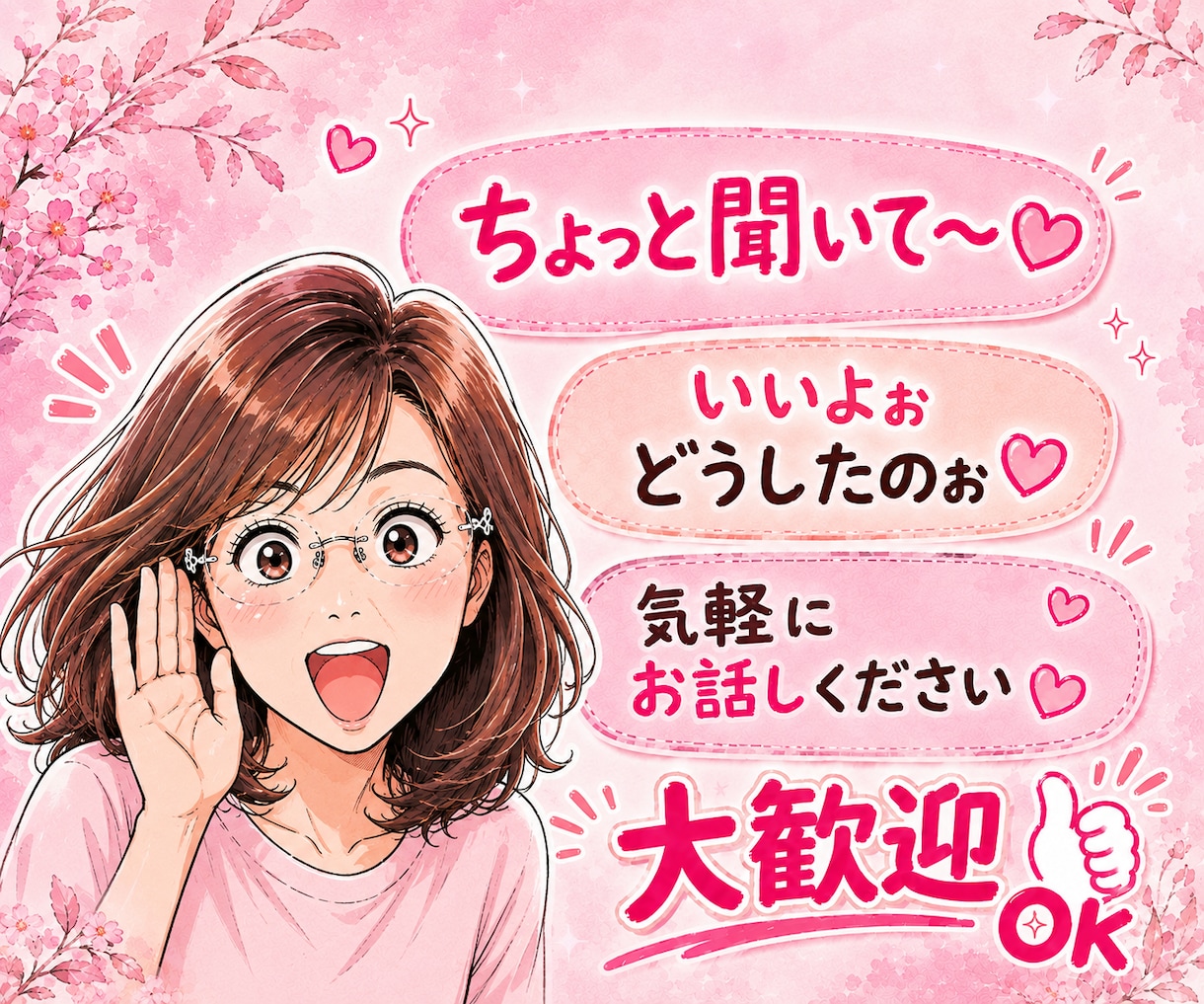 今 話したい！  お待ちしております ちょっと聞いてほしい・話せばスッキリしそう　お聞かせください イメージ9