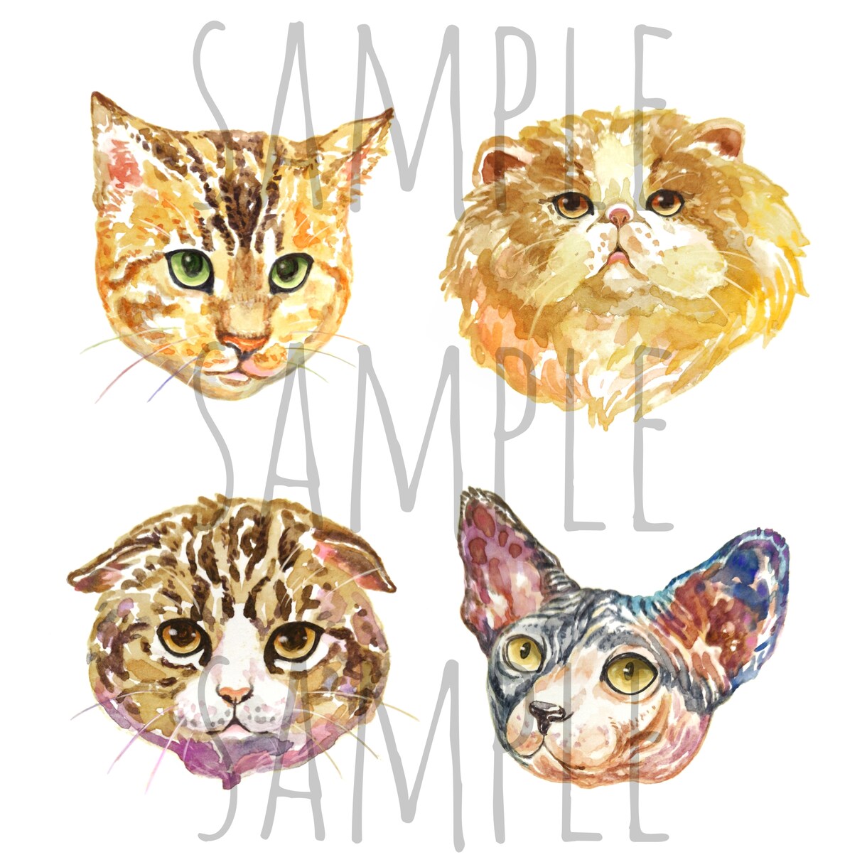 カラフルな「動物の顔」イラスト制作致します 【無料背景付き】プレゼント・アイコン・年賀状・グッズ用などに イメージ8