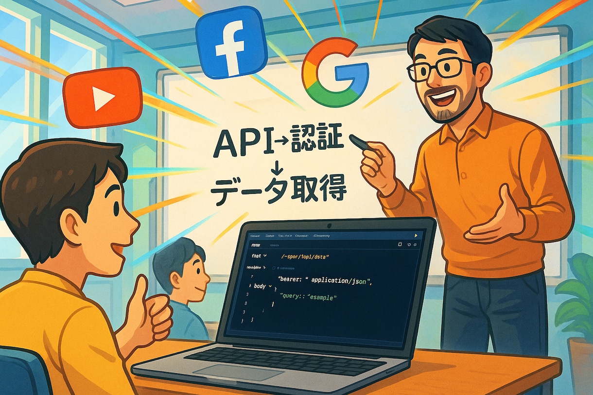 さまざまなAPIが使えるようになります APIが使えると自動化ツールの応用範囲が広がります。 イメージ1