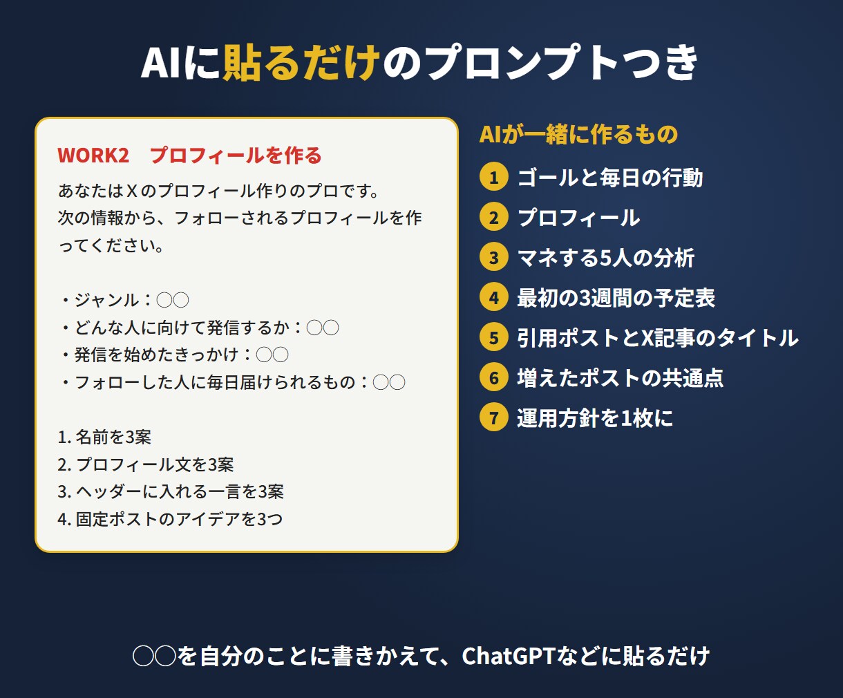 X(Twitter)１万フォロワー増やし方教えます ４万フォロワー・万バズ10回以上の実績。ポストプロンプトつき イメージ6