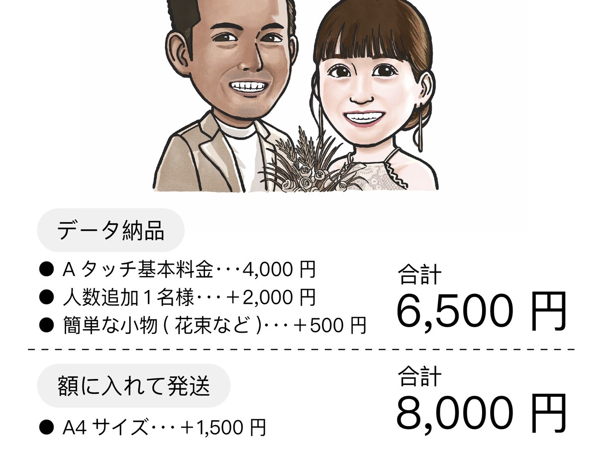 水彩風のカラーの似顔絵をお描きします 【一枚一枚真心を込めて制作します。】 イメージ4