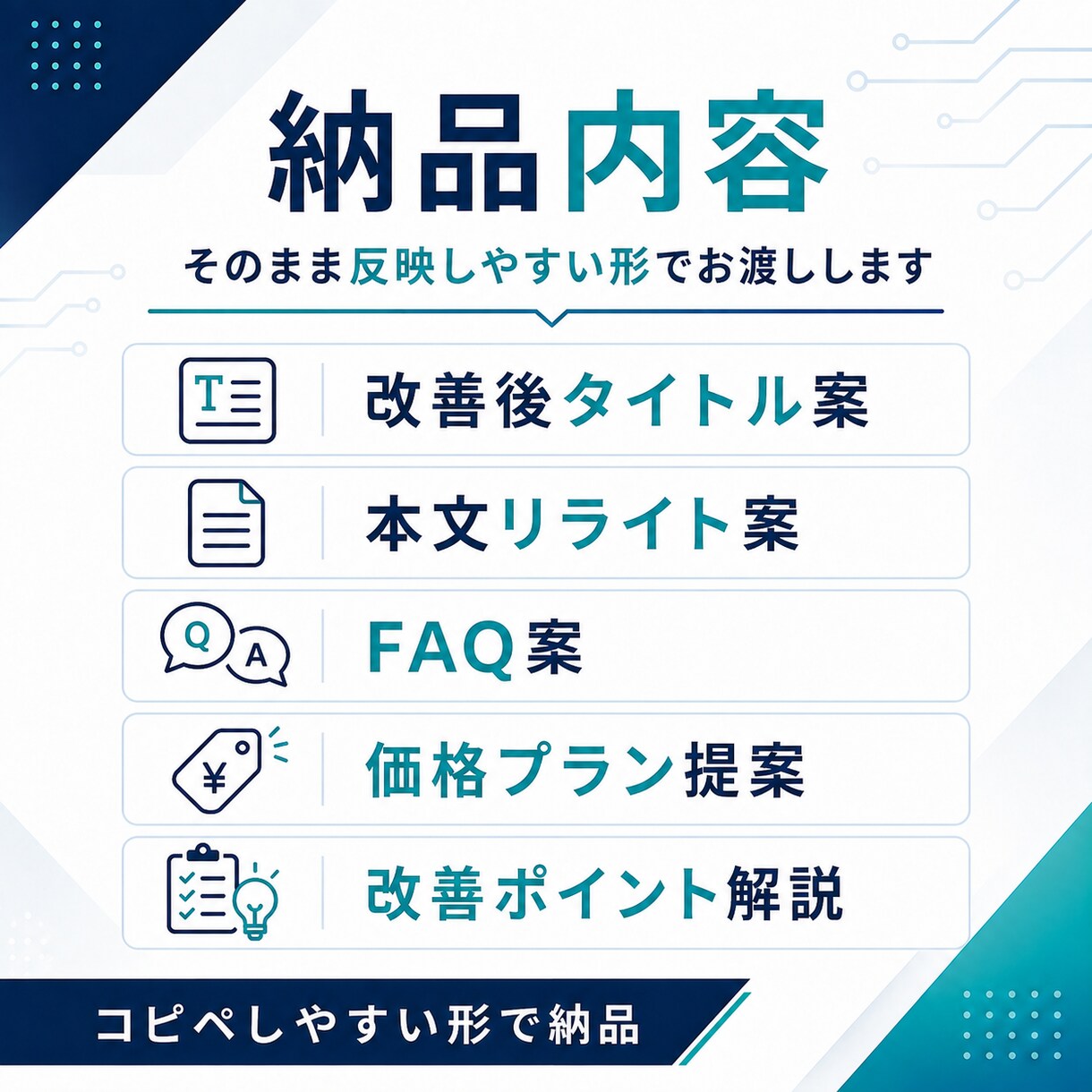 ココナラ出品ページを売れる形に改善します AIと現場目線であなたのサービスが伝わる出品ページに整えます イメージ2