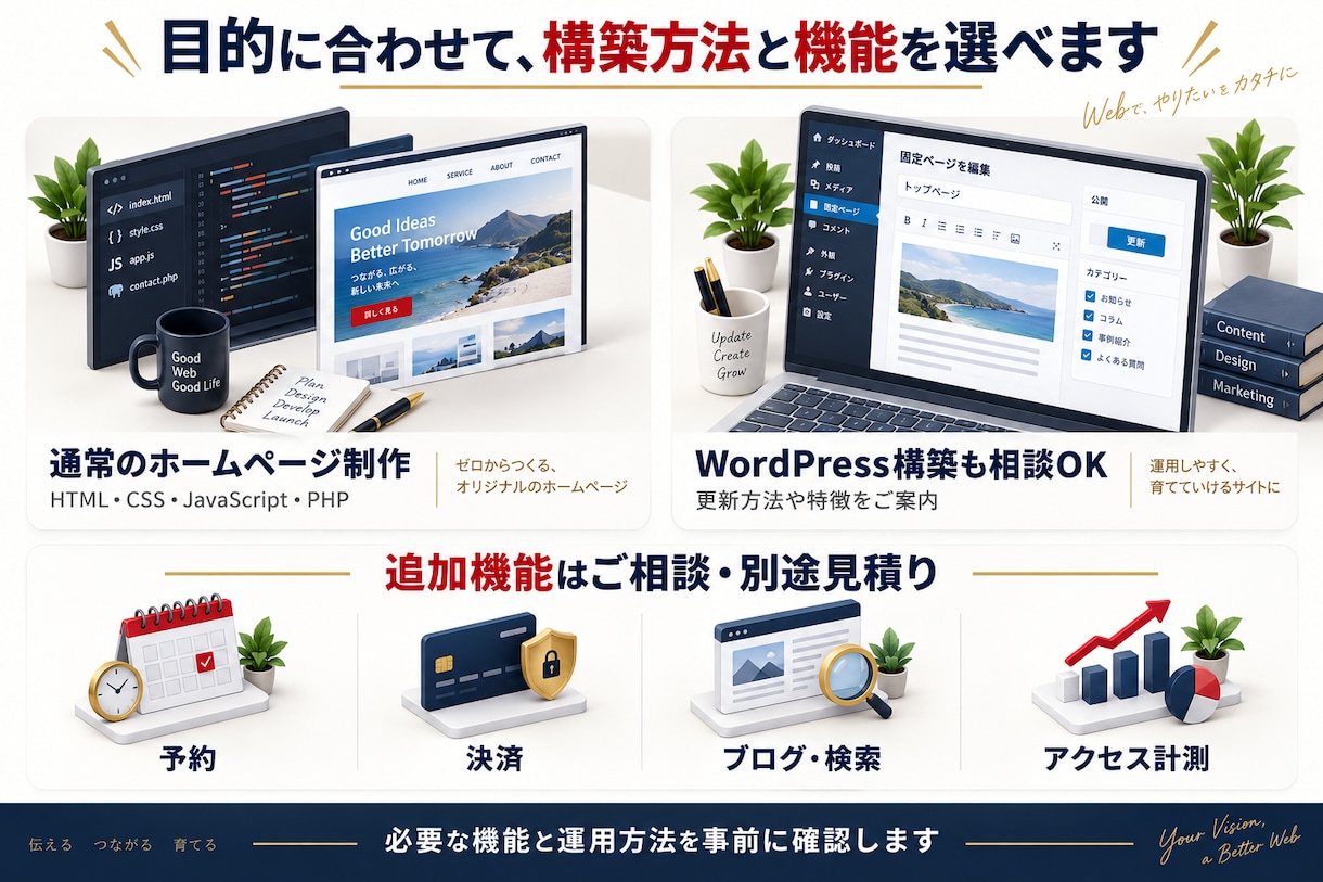丸投げ&修正無制限で目を惹くホームページ制作します なんでもっと早く頼まなかったんだろうと後悔しないために! イメージ4
