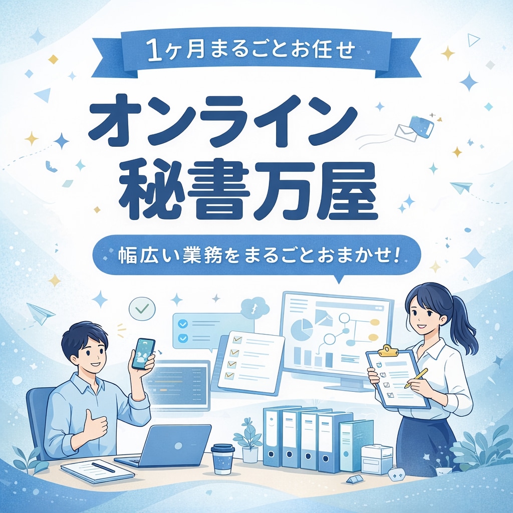 オンライン秘書の万屋｜業務丸ごと代行します 手間のかかる業務を必要な分だけ丸投げしてください！ イメージ1
