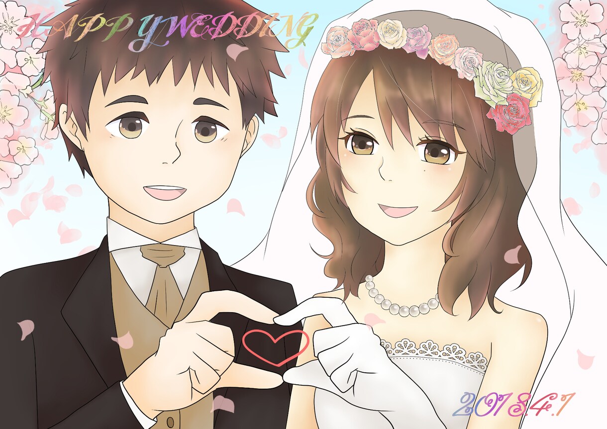優しさ溢れる似顔絵、アイコン作成承ります A4サイズ対応！印刷可！誕生日や結婚式など記念日の贈り物にも イメージ2