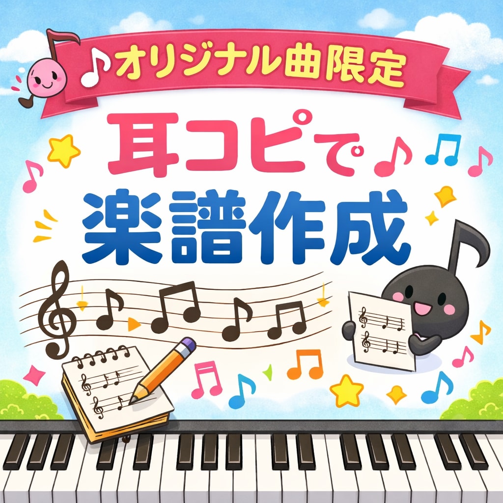 オリジナル曲限定☆耳コピで楽譜作成します 作曲はできるけど楽譜が…そんなあなたの曲を楽譜にします♪ イメージ1