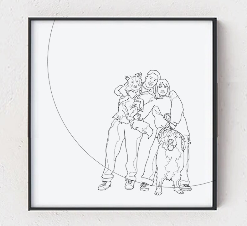 大切な思い出をお洒落な線画アートにします 経験豊富なデザイナーが描くラインアートをお得な価格で イメージ3