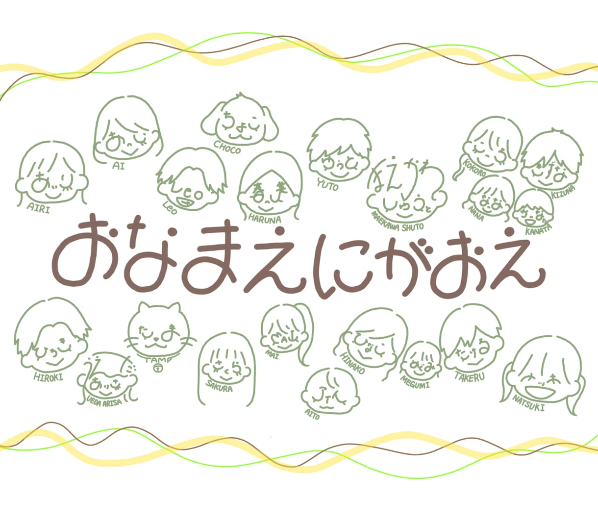 お名前の文字でゆる似顔絵を描きます 〜“へのへのもへじ”みたいなゆる似顔絵〜 イメージ1