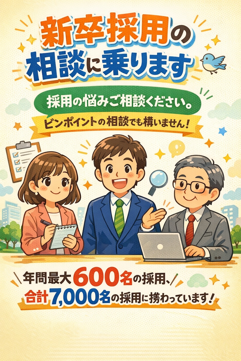 新卒採用全般のご相談にのります ◆人事採用歴10年！TV出演歴あり！ イメージ1