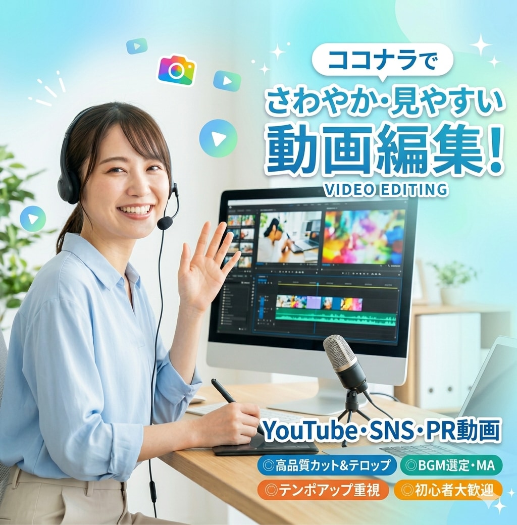 丸投げOK！ビジネス、テンポ重視の動画編集します YouTube／カット・テロップ・音入れまで全対応 イメージ1