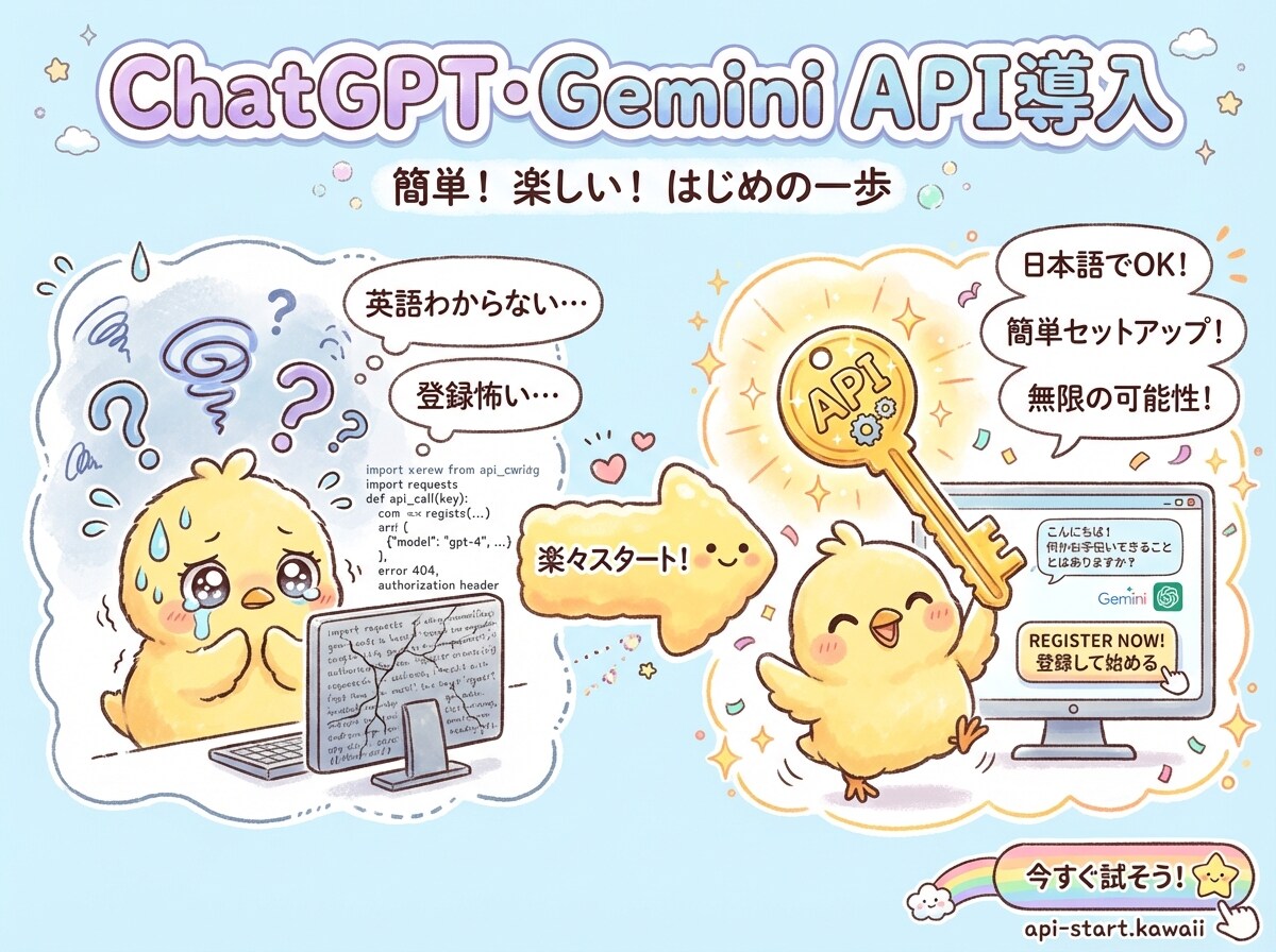 ChatGPT・GeminiのAPI導入代行します キー取得から接続まで。初心者も安心サポート イメージ1