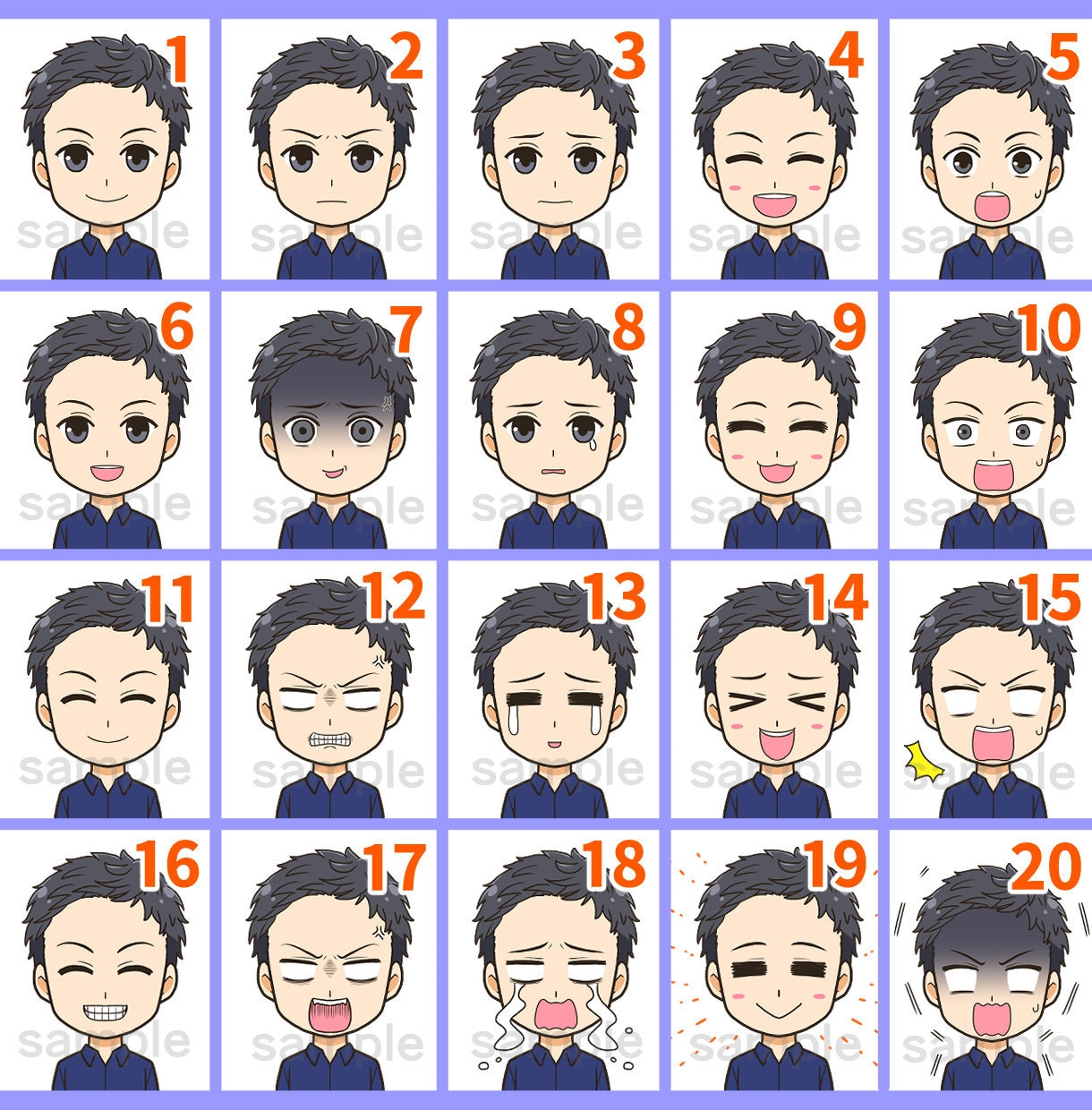商用OK⭐︎お好きな表情アイコン3点から描きます SNS等のアイコンの表情にバリエーションが欲しい方にも！ イメージ6