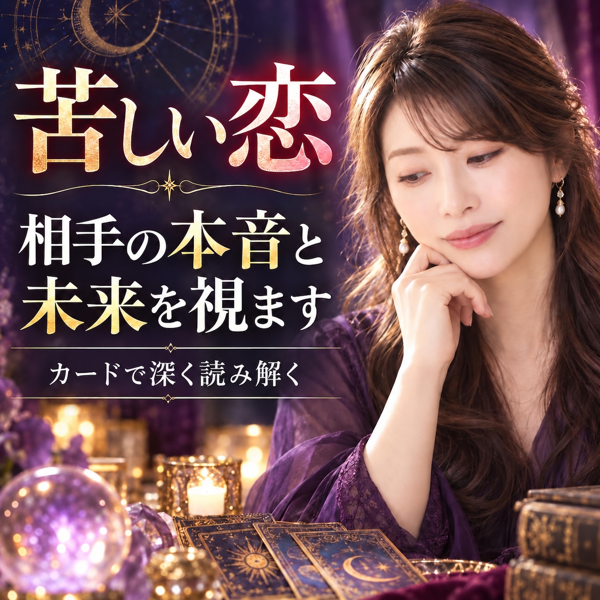 苦しい恋も否定せず、静かに本音を見ていきます 相手の本音とこの恋の流れ、寄り添いながらそっとお伝えします。 イメージ1