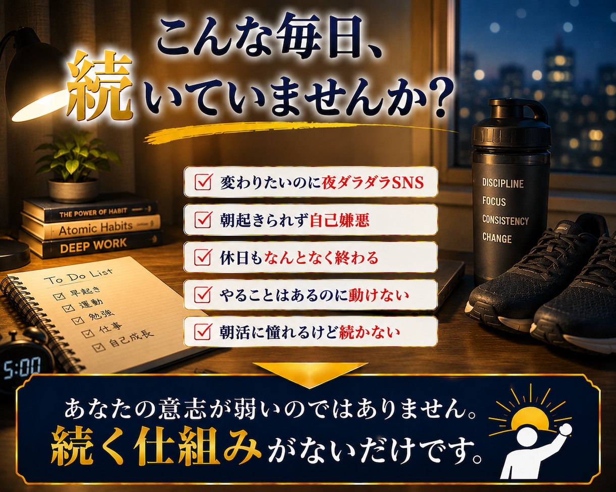 朝活専門｜人生激変の覚悟必須｜朝活が習慣化します 1カ月間、個別面談と毎日連絡で朝活定着化にむけたフルサポート イメージ2