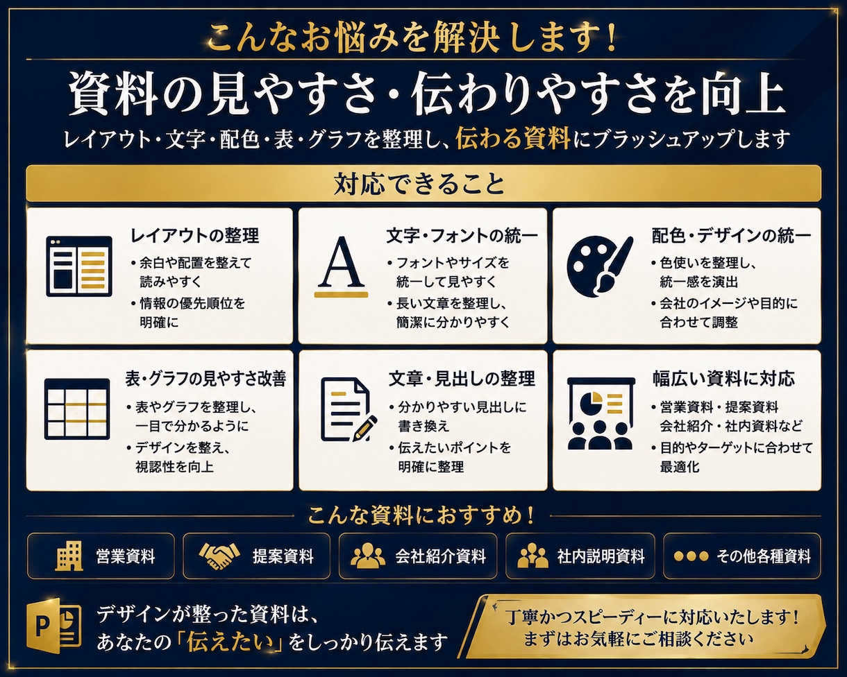 PowerPoint資料を見やすく修正しします 営業・提案・社内資料を伝わるデザインに整えます イメージ3