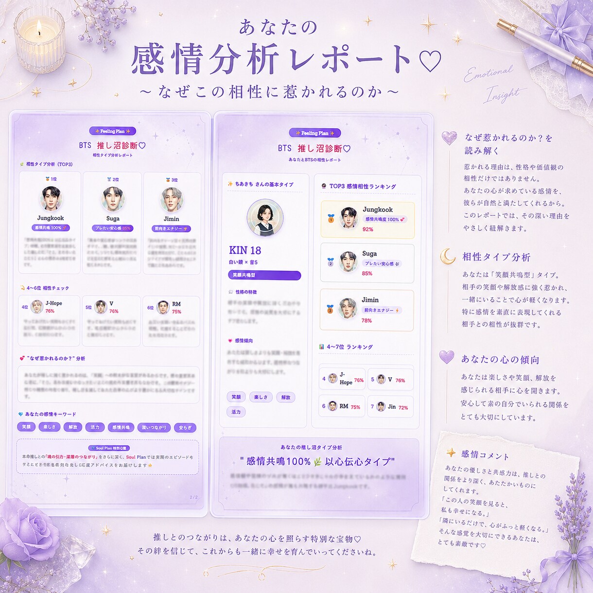 BTS推し沼を深く読み解きます Feeling Plan｜感情タイプ分析付き♡ イメージ3