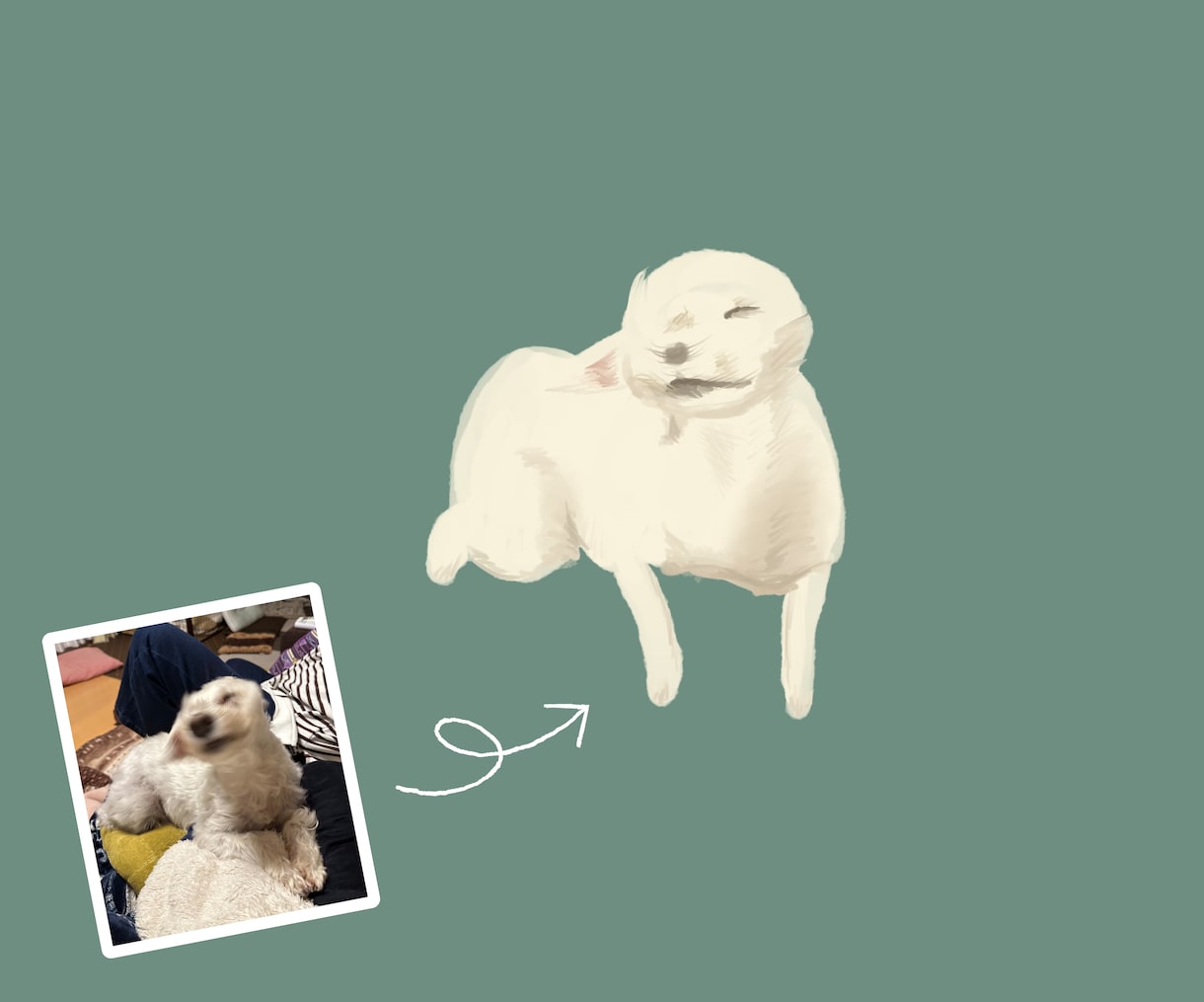 ペットの写真をゆるいイラストにします LINEスタンプやアイコン・スマホ壁紙などにうちのこを♡ イメージ2
