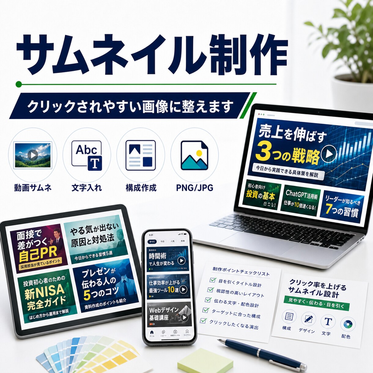 YouTubeサムネイルを作成します クリックされやすい見やすい画像に整えます イメージ1