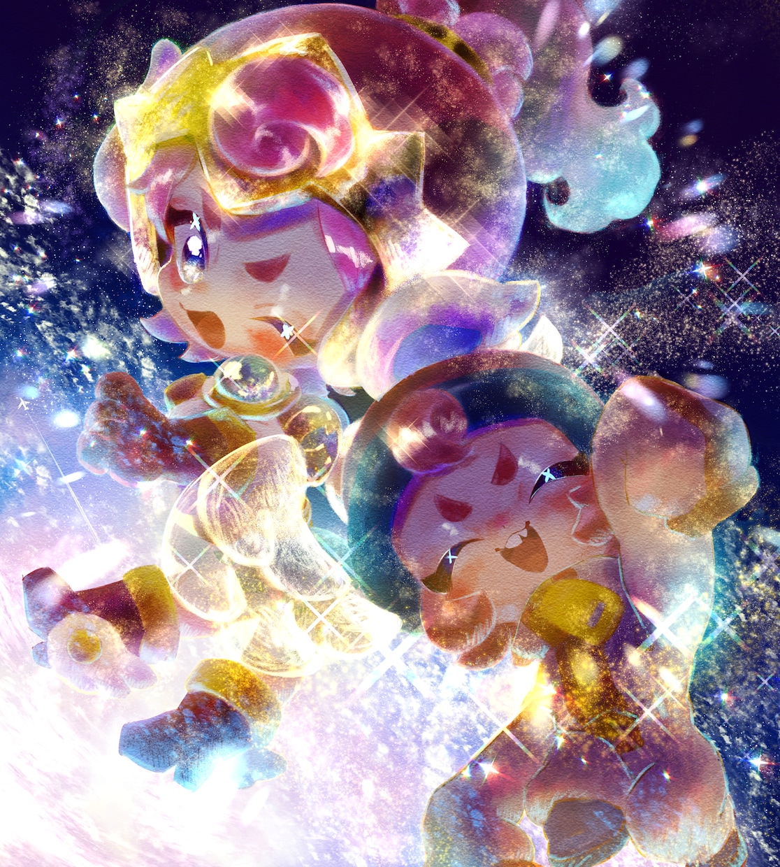 優しいふわふわした絵柄のアイコンを作成致します きらきらふわふわした可愛いアイコンを制作します！ イメージ6