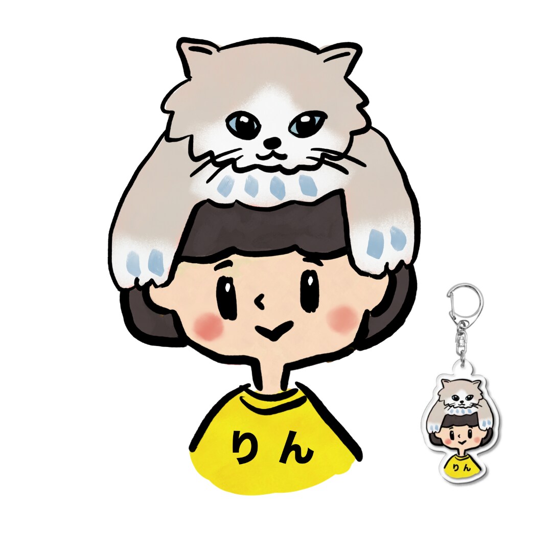 個性的！オーナー様の頭に乗せたうちの子を描きます ユニークな似顔絵がお好みの方へ　お子様のネームタグにも イメージ8