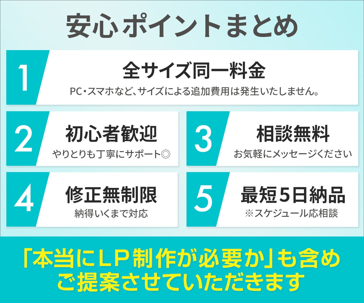 初めてでも安心！低価格で伝わるLP制作します 修正無制限｜FV３案ご提案｜最短即日ビデオ打ち合わせ可 イメージ3