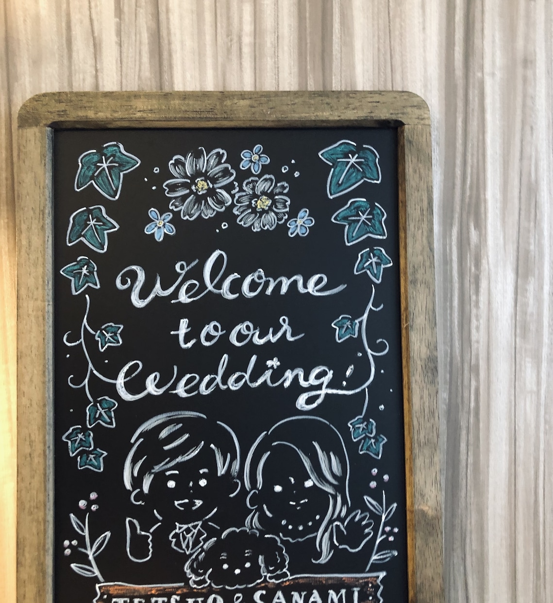 ゆるっとかわいい◎黒板にチョークアート手描きします 結婚式のウェルカムボードやお店の看板などに♪ イメージ2