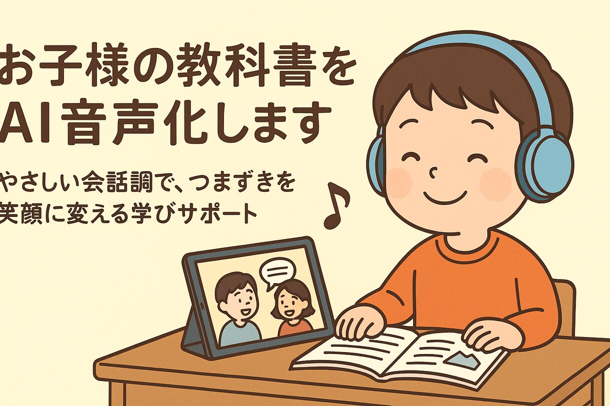 お子様の教科書をAIラジオ化します 読み書きが苦手なお子様へ、やさしい会話調で学びをサポート！ イメージ1