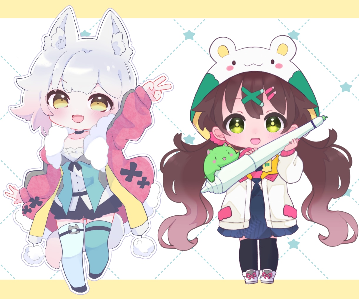 ぷにっと可愛いミニキャライラストお描きます 第一印象を『可愛い』に！差分イラストやグッズ販売用にも！ イメージ5