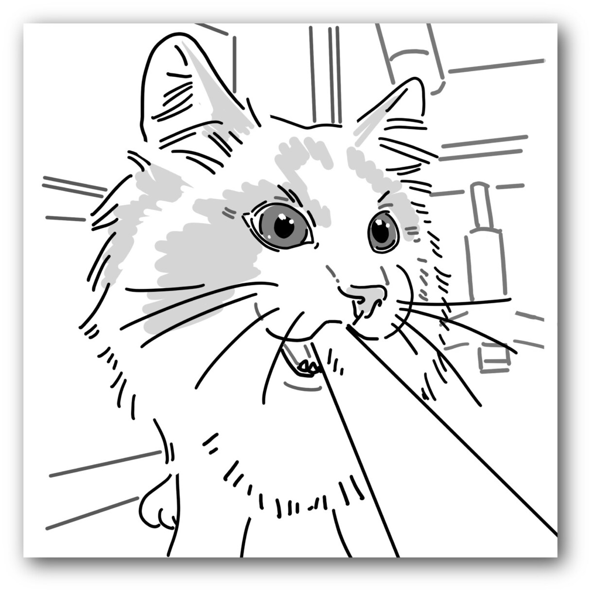ペットの写真からシンプルな線画風イラスト描きます わんこ、ニャンコ、その他ペット全般◎プレゼントにもどうぞ！ イメージ1