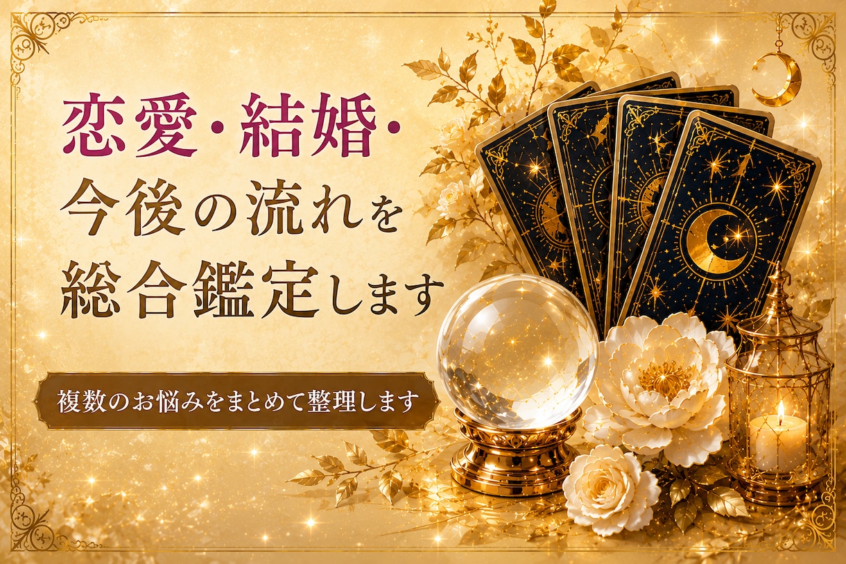 恋愛・結婚・今後の流れを総合鑑定します 複数のお悩みをまとめて整理します イメージ1