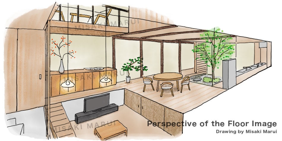 温かみのある、手描き内観パースを描きます 住宅・店舗などの広告も存在感UPの大効果‼ イメージ6