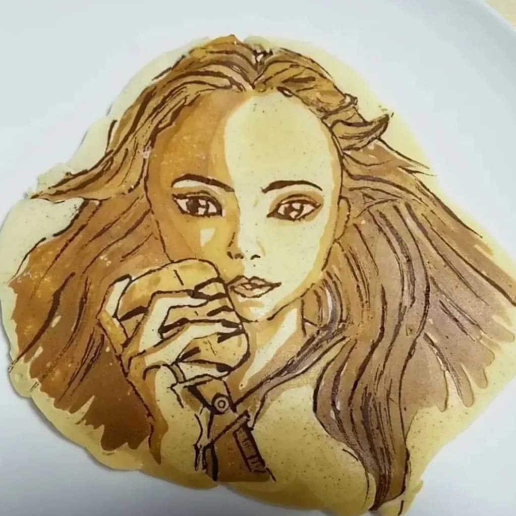 パンケーキに似顔絵描きます パンケーキアートで似顔絵イラストを描き、撮影します！ イメージ2
