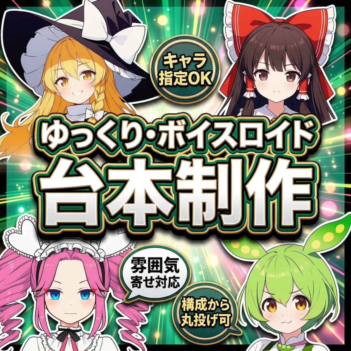 ボイスロイド・ゆっくりYouTube台本制作します 非属人系YouTube歴8年｜解説・茶番・反応集OK｜丸投げ イメージ1