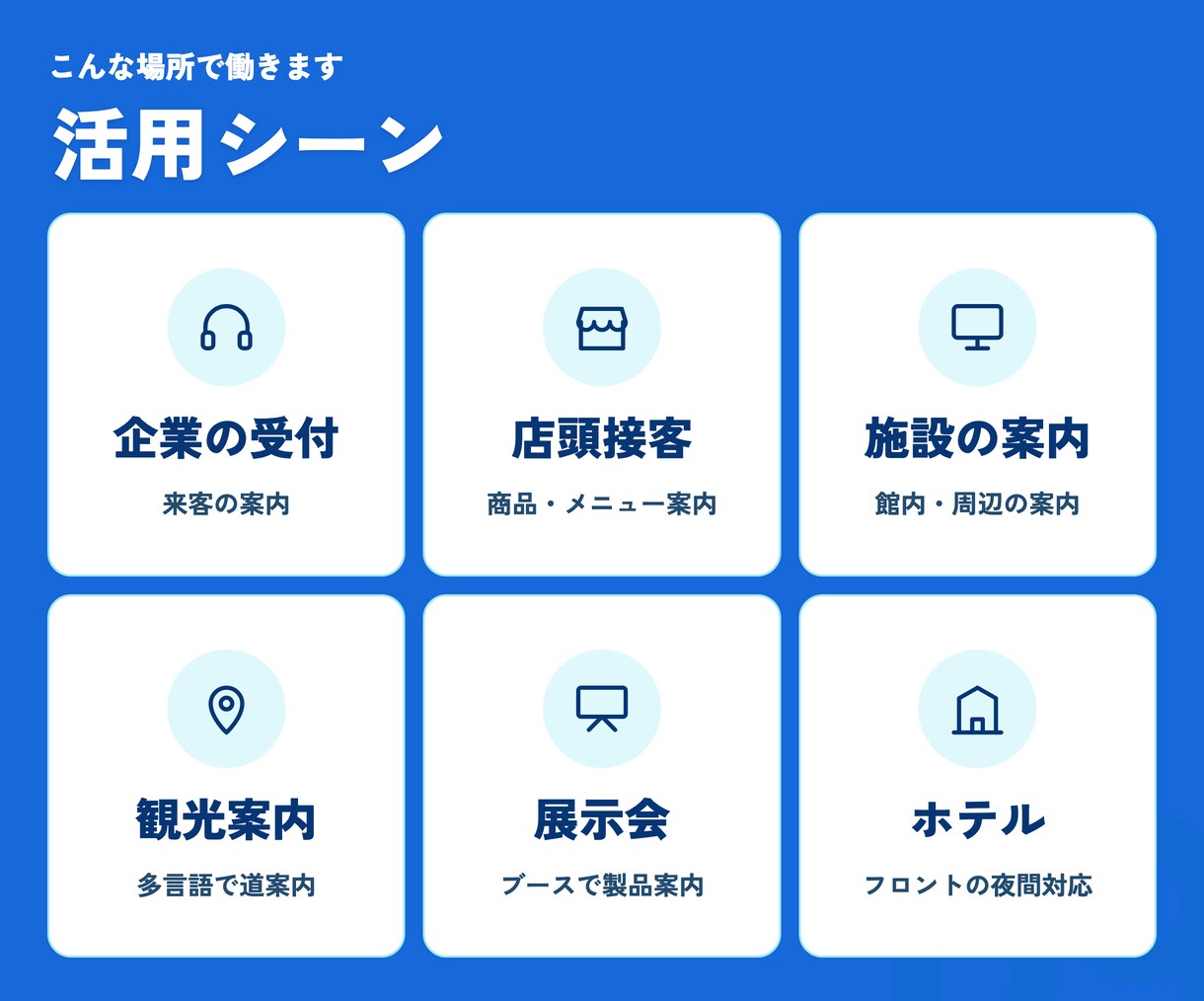 AI接客･無人受付をサイネージで24時間対応します 眠っているサイネージが、多言語で応対するAI受付スタッフに イメージ9