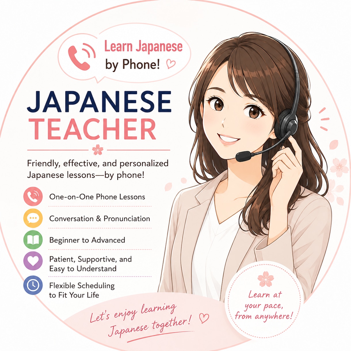 Easy Japanese Lessons します Learn at Your Pace, One-on-One イメージ1