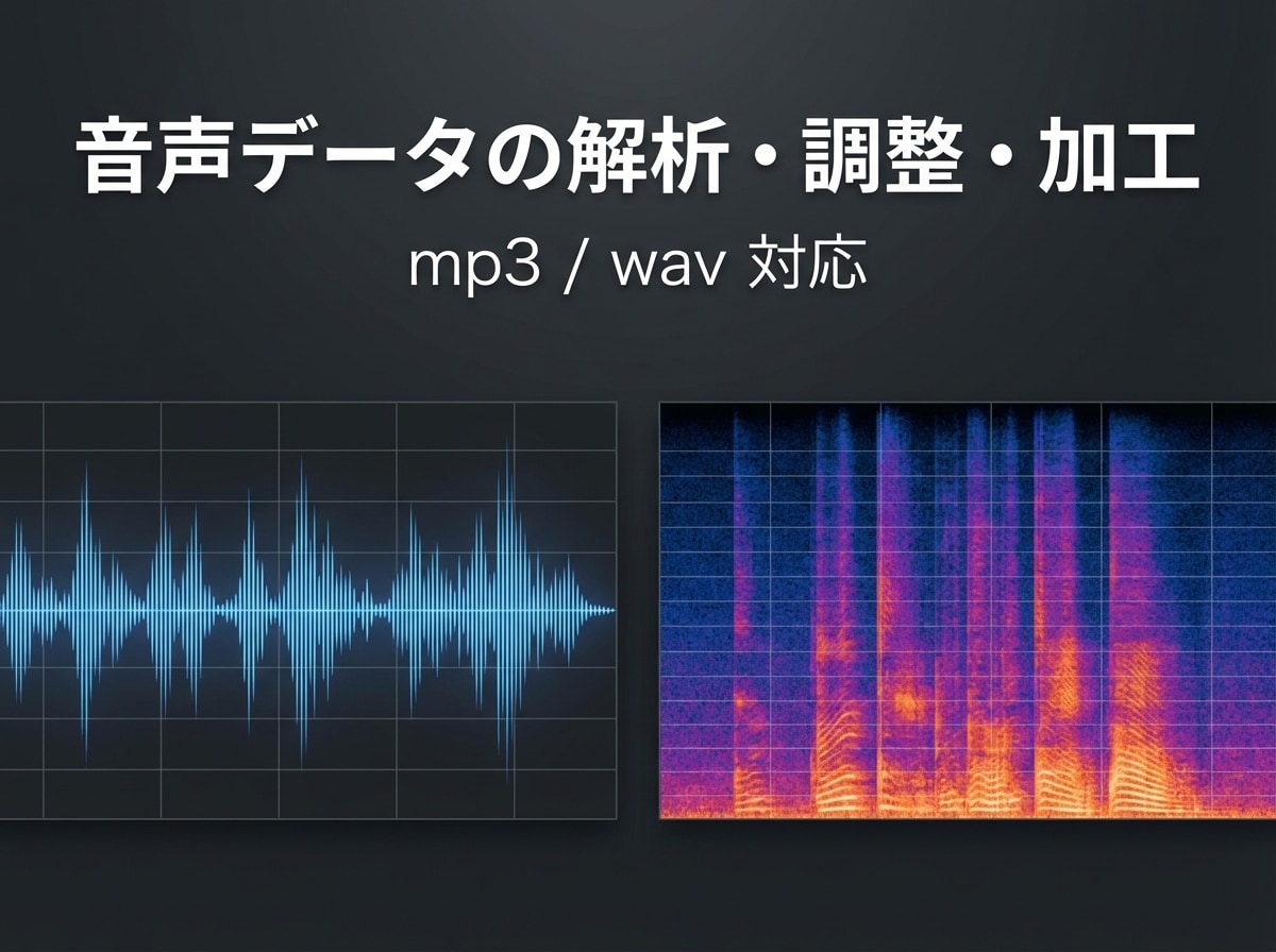 音声データ(mp3/wav)の困りごとを調整します 音楽・効果音・解析まで幅広く対応 イメージ1