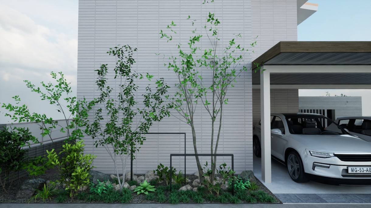 植栽にこだわった外構プラン・パースを作成します エクステリア・外構・植栽のプランニング・パース・計画図面 イメージ4