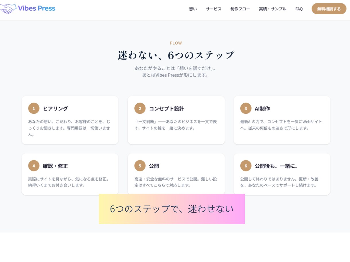 想いを1ページに。ワンページサイト制作します 言葉にならない想いを形にする伴走者 イメージ5