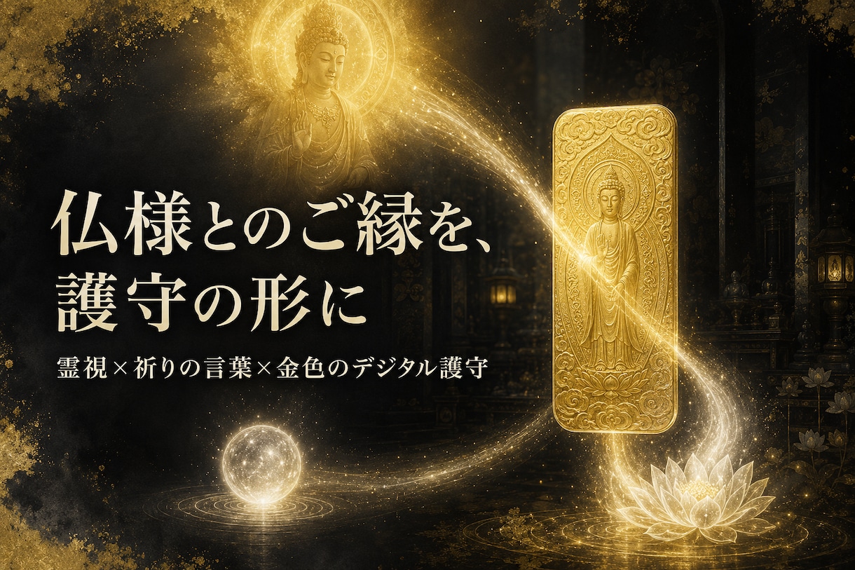 黄金の仏護守、守護仏の仏護符を作成します 観世音菩薩・薬師如来・毘沙門天のご縁を金色の護守へ イメージ9