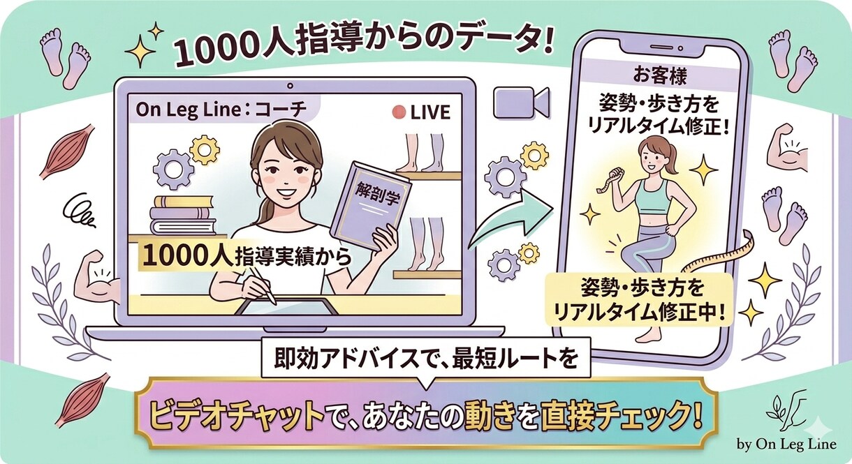 専門家がビデオ診断！あなたの脚やせを即解決します 姿勢・歩き方のクセをリアルタイム修正！最短で理想のラインへ イメージ2
