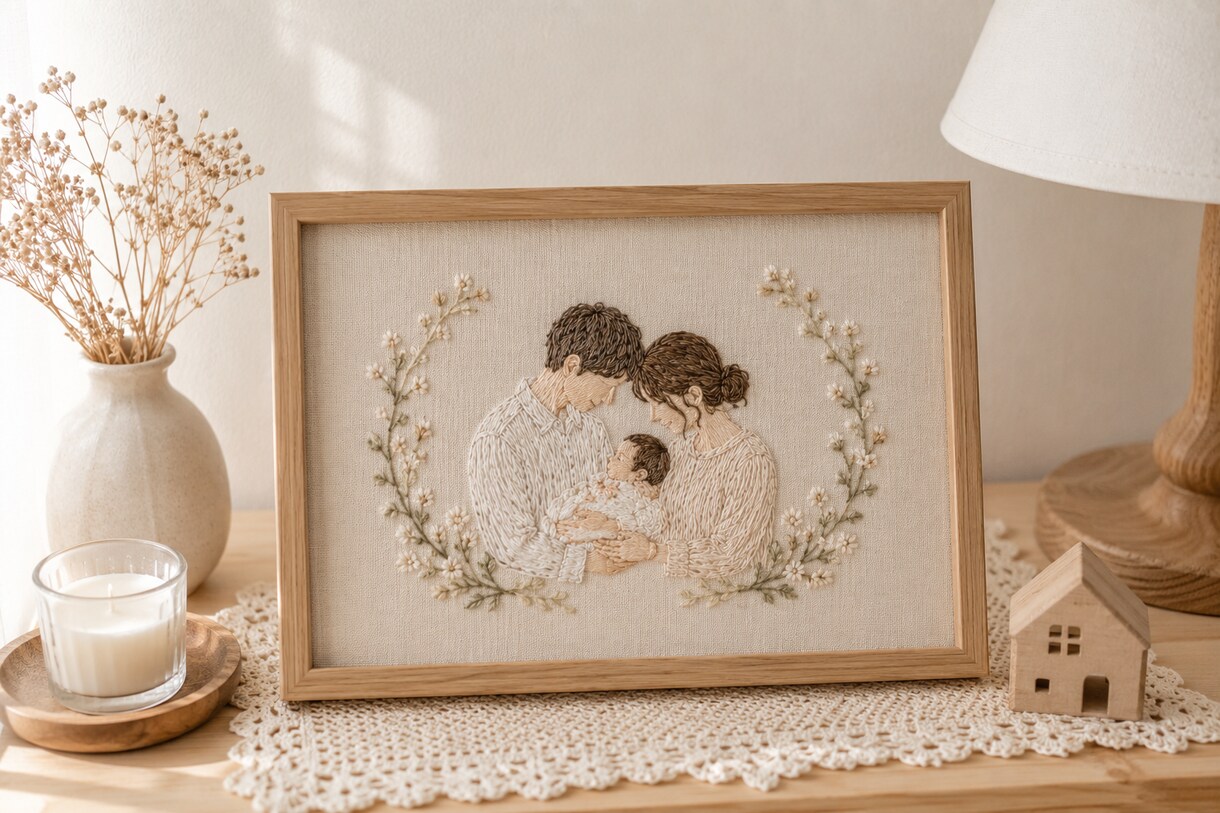 大切なお写真を、温もりある刺繍アートにします スマホの中に眠っている大切な写真を、温もりのある刺繍アートへ イメージ2