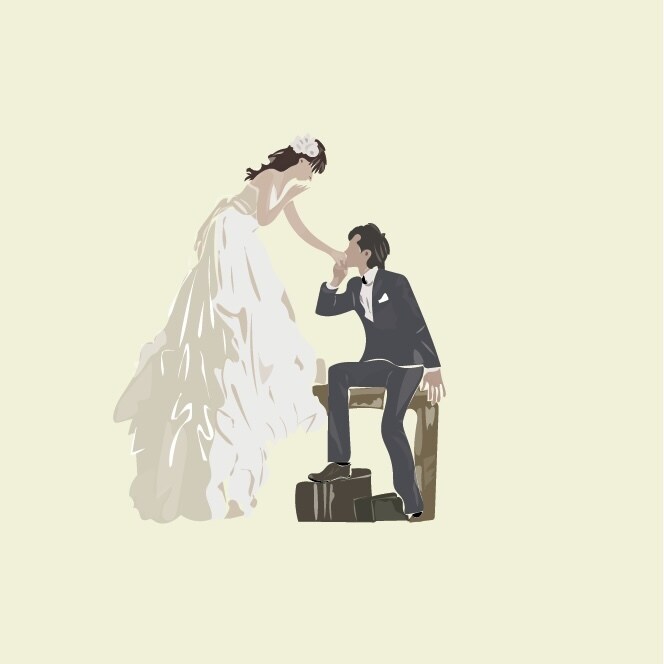 淡い雰囲気の似顔絵描いています wedding、お子様や家族との思い出描きます イメージ4