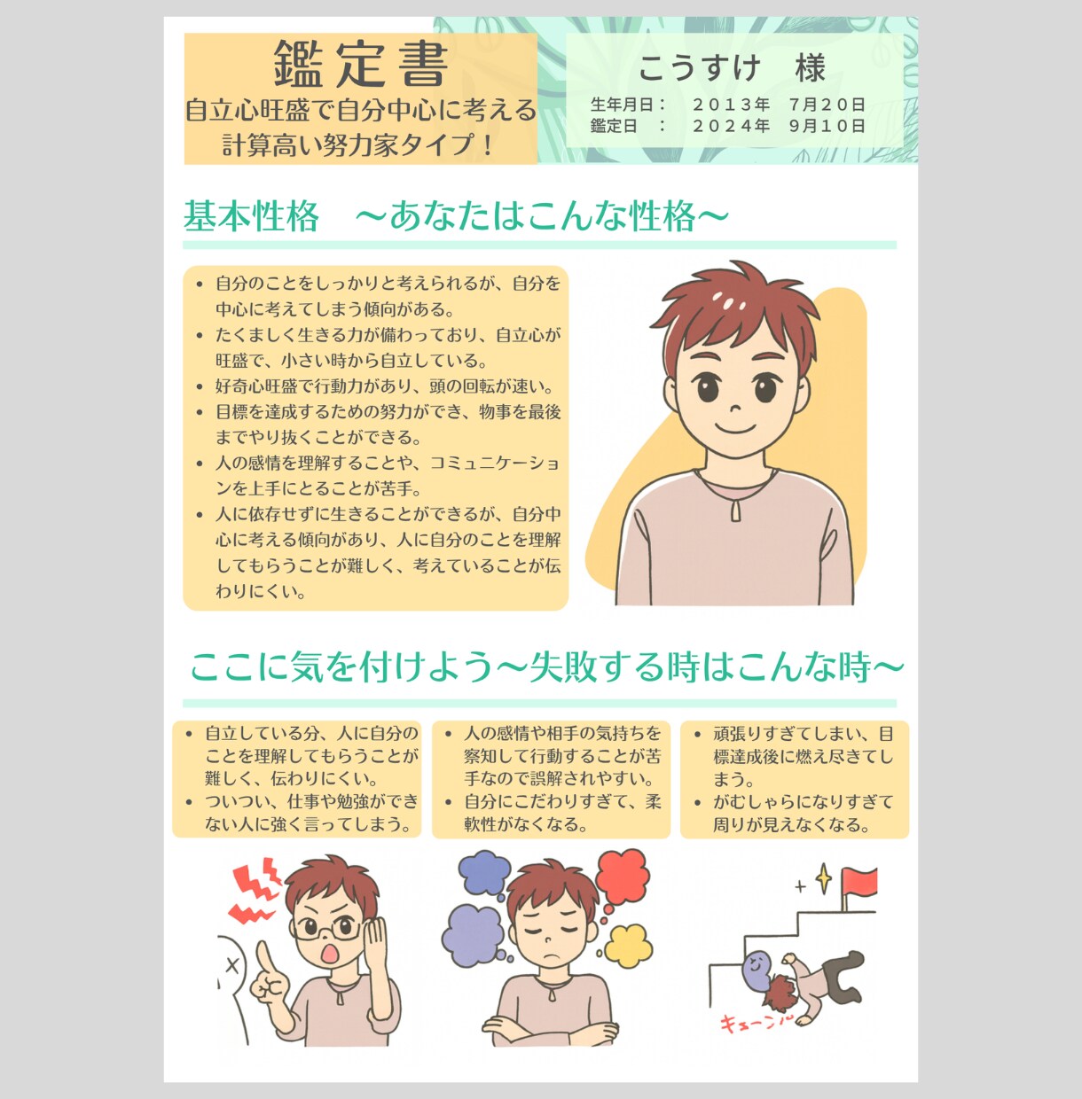 分からない、がなくなる子どものトリセツを作ります ☆基本性格☆気を付ける時☆開運ポイント☆子育てのコツ☆ イメージ2