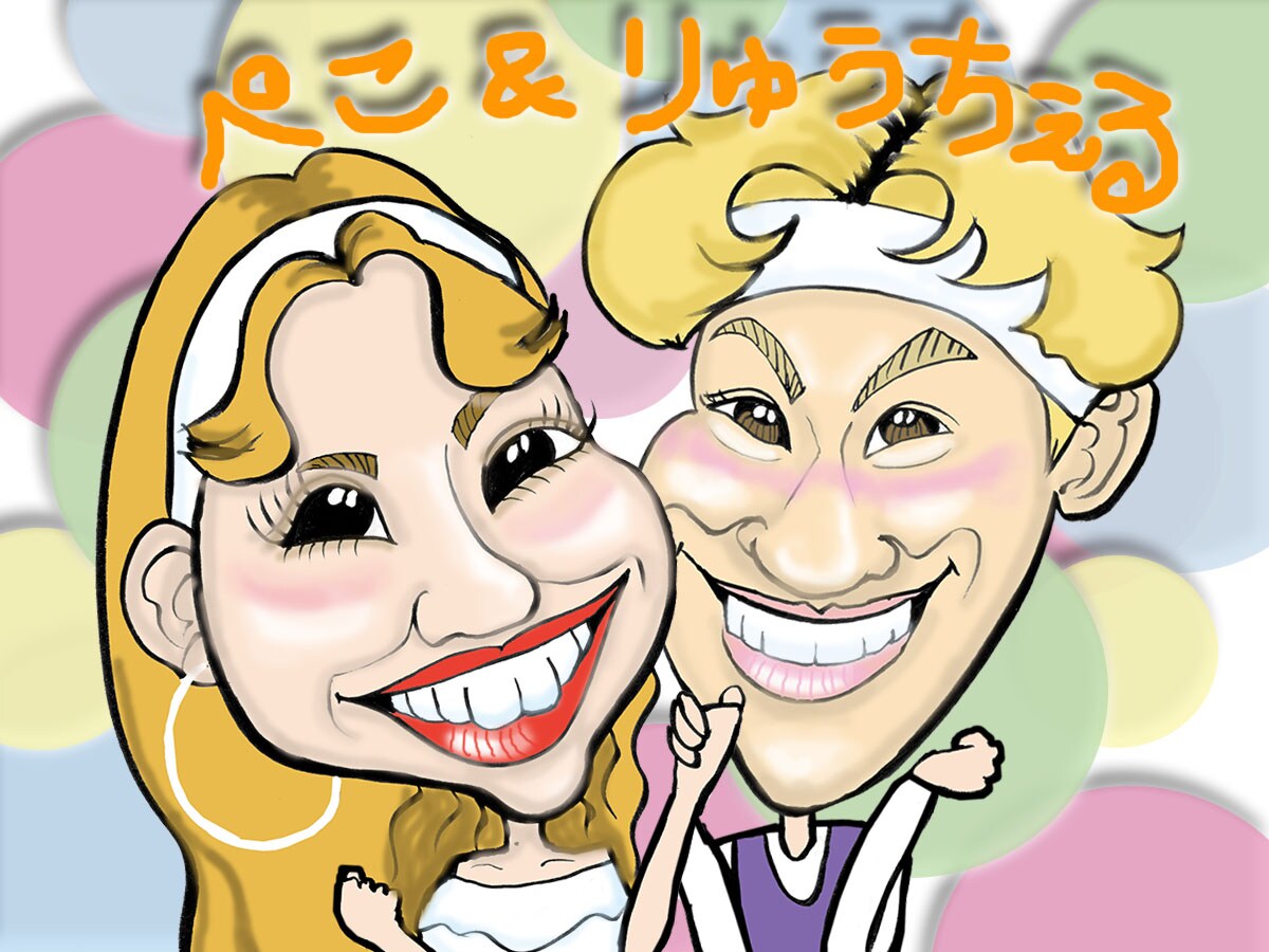 カップル似顔絵ＬＯＶＥラブなお二人を描きます 似顔絵で好きなシチュエーション♡ステキな贈り物にしましょう イメージ2
