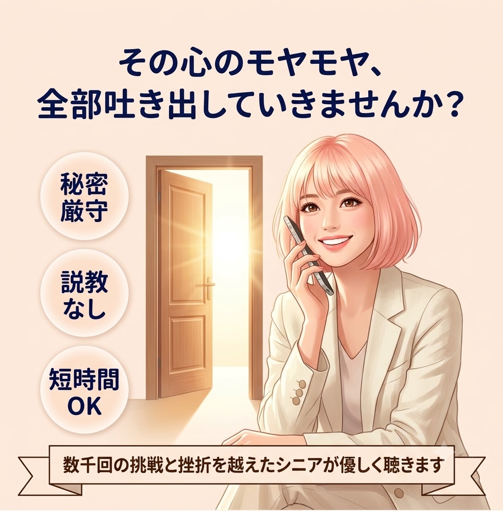 数千回の挑戦と挫折を越えたシニアが話を聴きます 仕事の悩みや人生の不安、全て否定せず優しく受け止めます イメージ1
