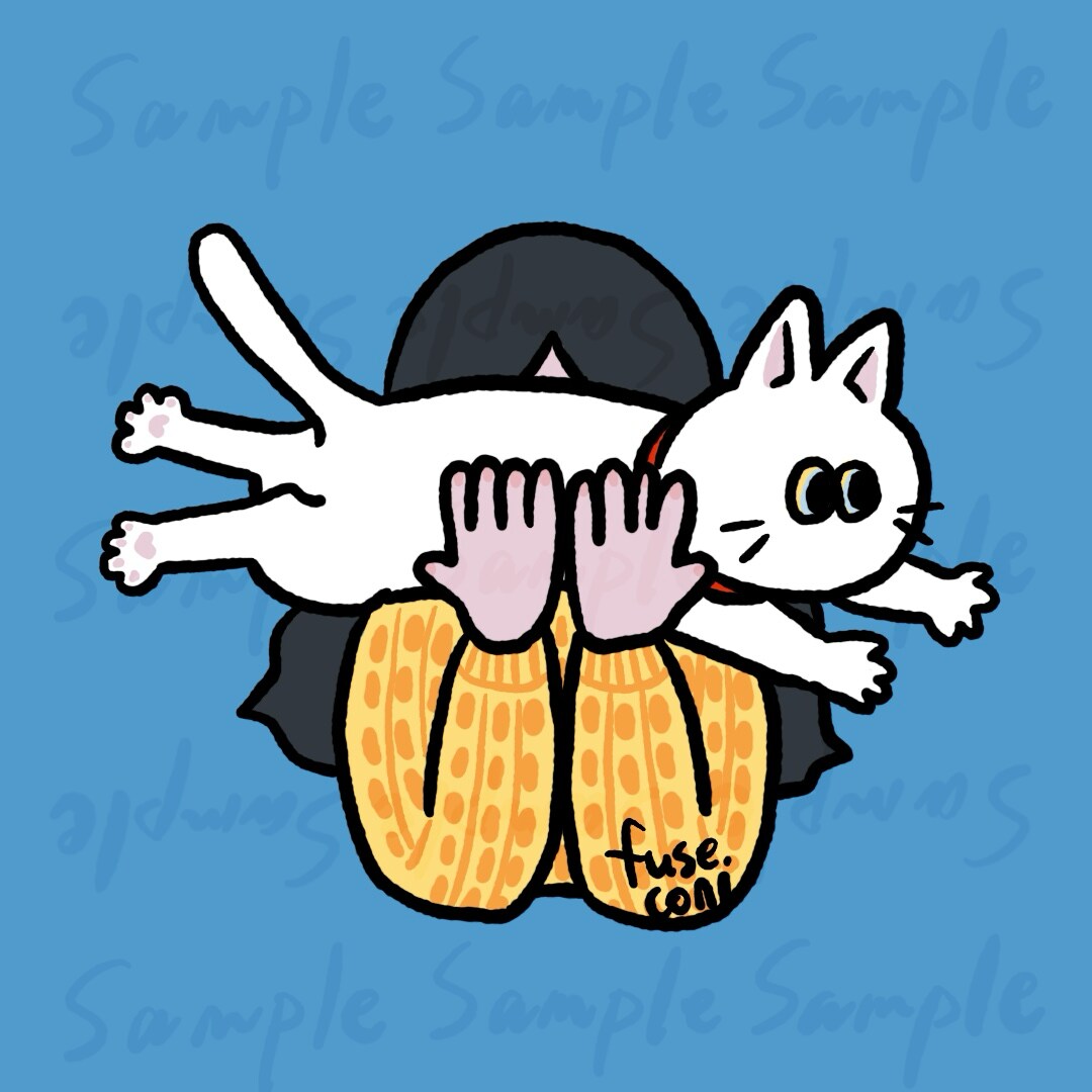 猫吸い似顔絵イラスト作成します 猫吸い好きや猫吸いに挑戦してみたい猫好きの方におすすめです イメージ1