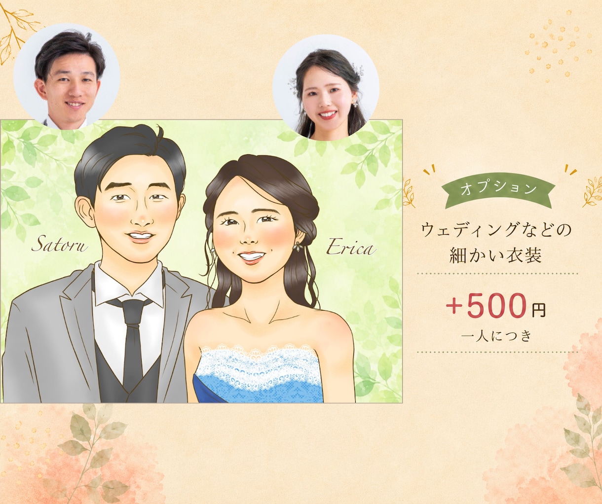 還暦・米寿・喜寿祝いの似顔絵を写真からお描きします ご両親への長寿祝い・プレゼントに家族やペットも描きます イメージ7