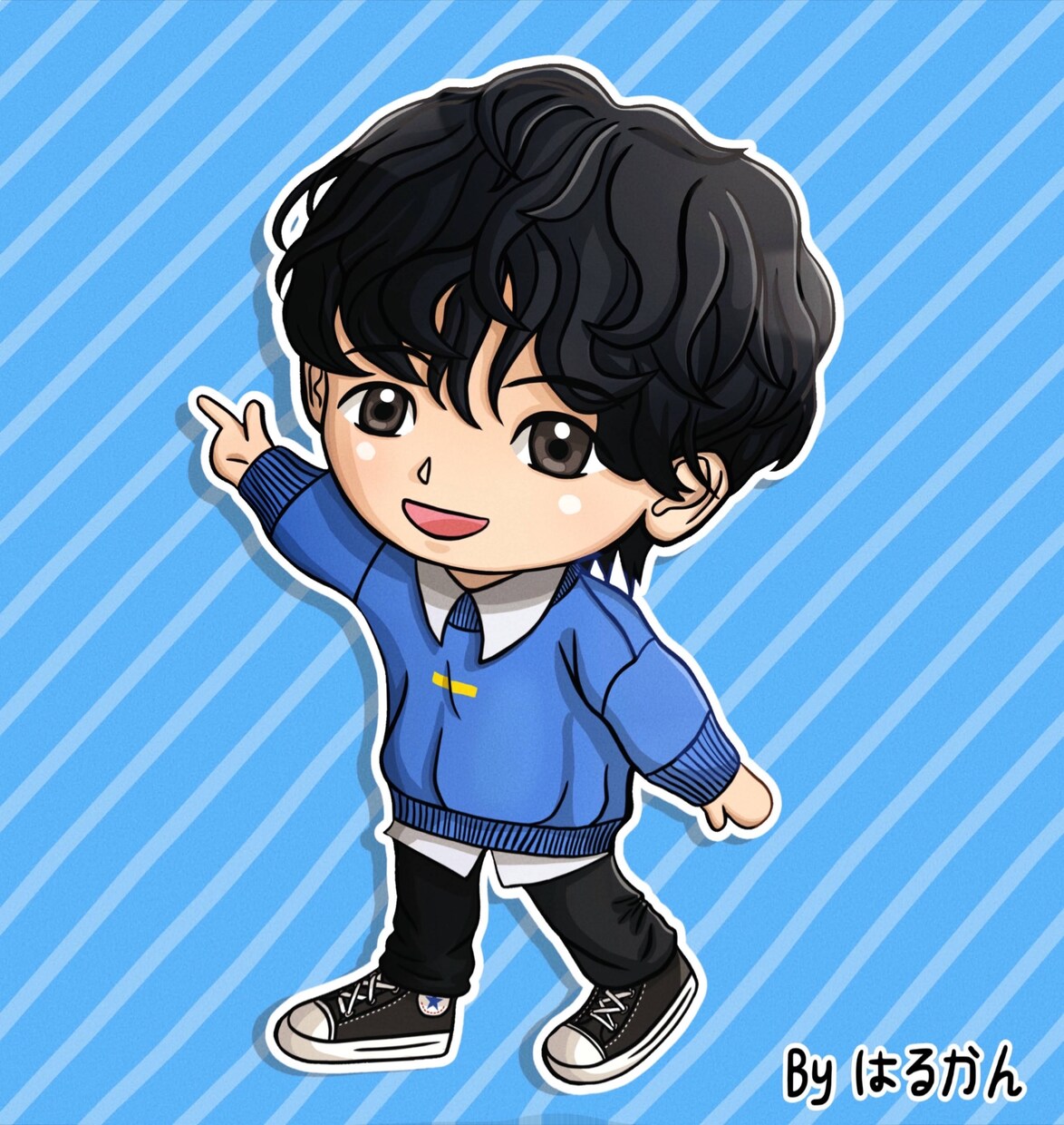 SNS用可愛いミニキャラ/SDイラストを描きます ★希望に合わせてお写真からの似顔絵も可能です イメージ4