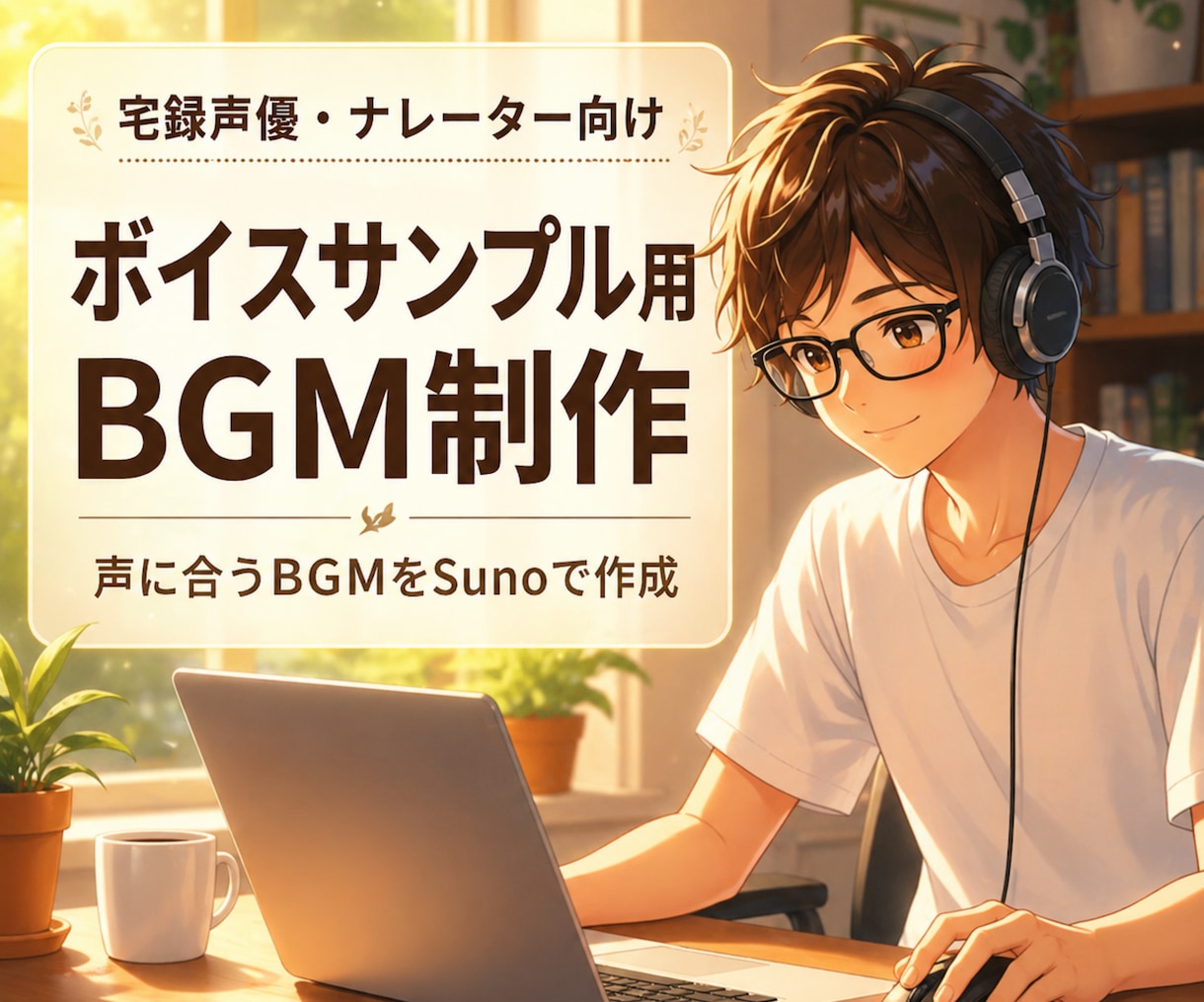 ボイスサンプルに合うBGMをSunoで制作します BGM探しに悩む宅録者さんへ。声が映える音を作ります イメージ1